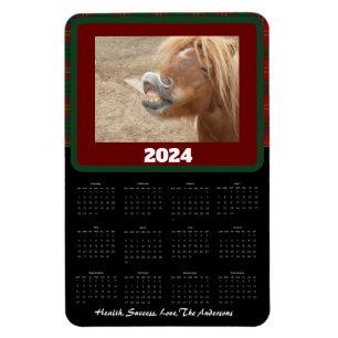 Small Checker Plaid Funny Pocket Calendar Magnet