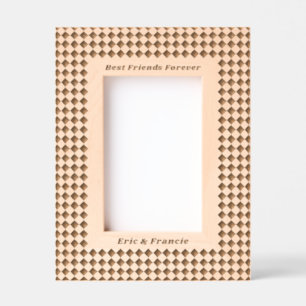 Small Checkerboard Pattern Best Friends Frame Engraved Frames
