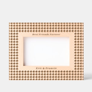 Small Checkerboard Pattern Best Friends Frame Engraved Frames