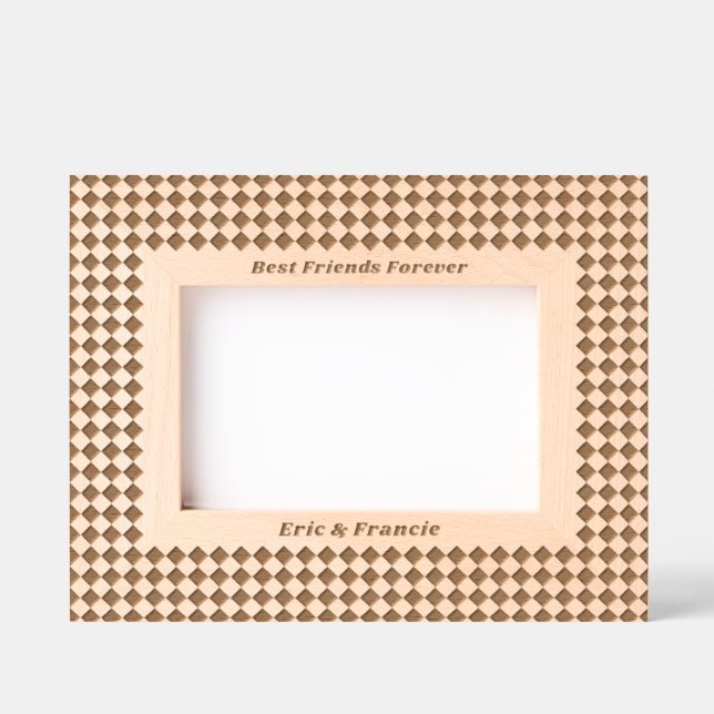 Small Checkerboard Pattern Best Friends Frame Engraved Frames (Front)