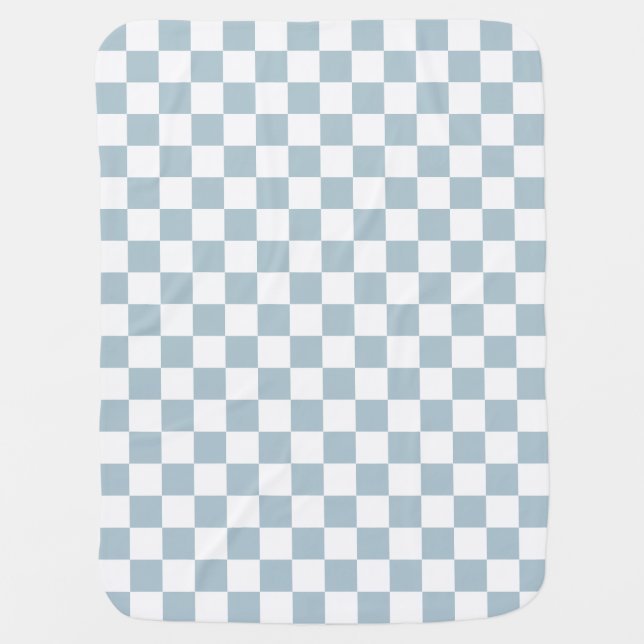 Small Checkers Pastel Blue White Checkered     Baby Blanket (Front)