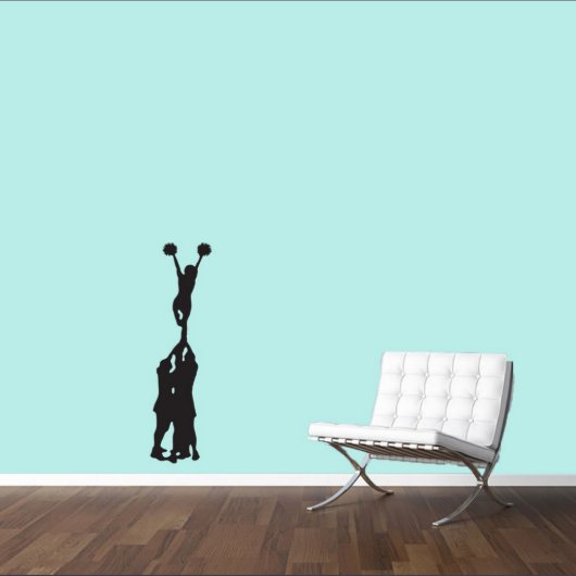 Small Cheerleader Mount Black Wall Decal (Front)