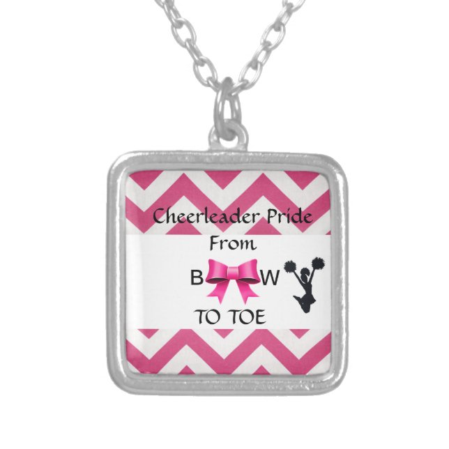 Small Cheerleader Pride Silver Necklace (Front)