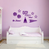 Small Cheerleading Set Plum Purple Wall Decal (Front)