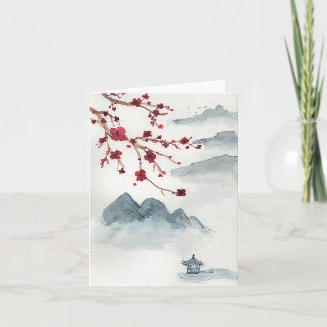 small Cherry Blossom Card (Front)