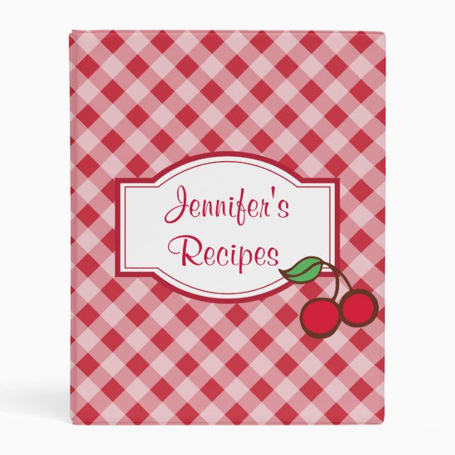 Small Cherry Personalized Recipe Binder Gift (Front)