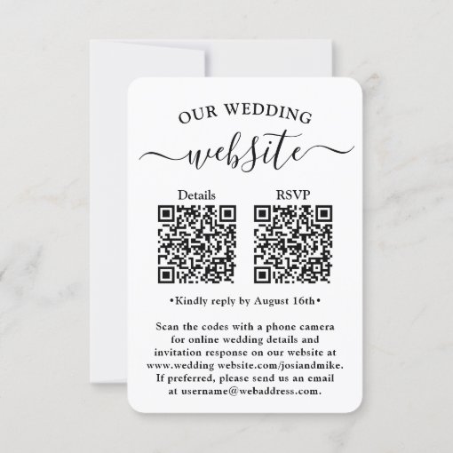 Small & Chic All-In-One QR Code RSVP Photo Wedding Invitation | Zazzle