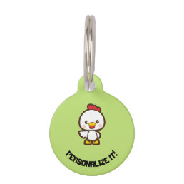Small chicken pet ID tag