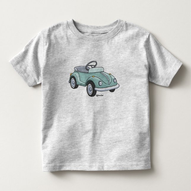 Small child t-shirt with a beetle staircase car (Front)