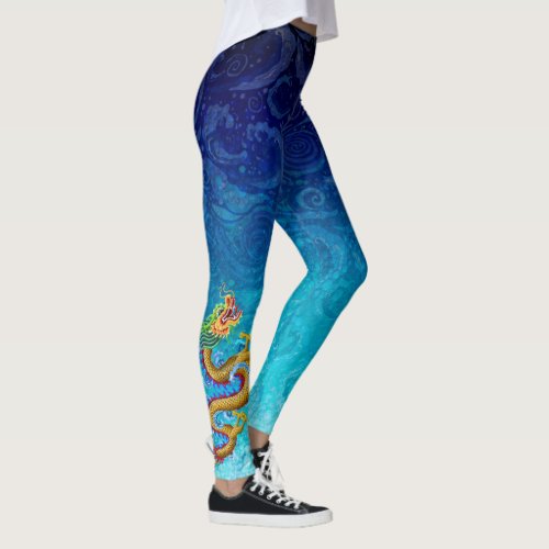 Small Chinese Gold Dragon Leggings