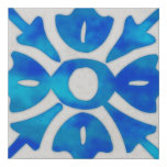 Small chinoiserie Blue tile wall art - indigo 8x8