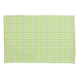 Small Classic Gingham Check Plaid Pattern Green  Pillow Case