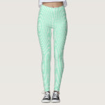 Small Classic Mint Pepita Houndstooth Pattern  Leggings<br><div class="desc">Evergreen elegant and classic fabric pattern,  featuring pepita/houndstooth pattern in mint and white color combination. Pepita houndstooth brown pattern Leggings</div>