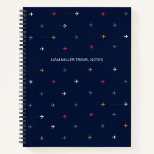Small Colorful Airplanes Pattern Notebook