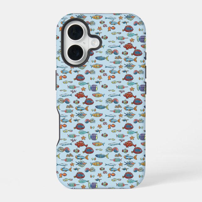 Small Colorful Fish Pattern Iphone Case (Back)