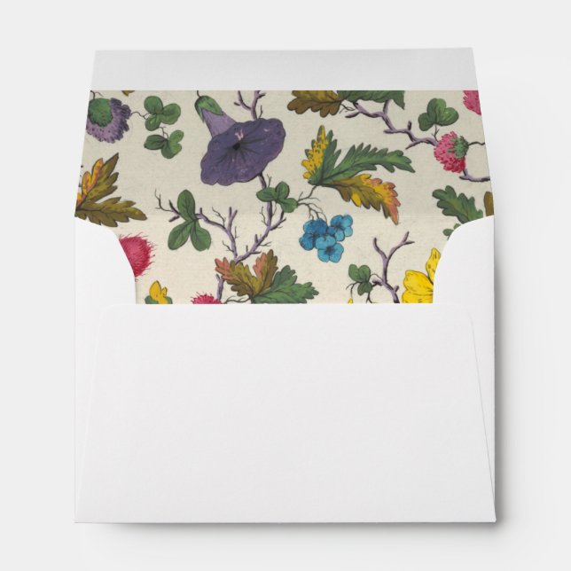 Small colorful flowers textile design envelope (Back (Bottom))