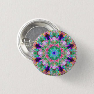 Small Colorful Psychedelic Dreamy Mandala Button