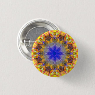 Small Colorful Psychedelic Dreamy Mandala Button