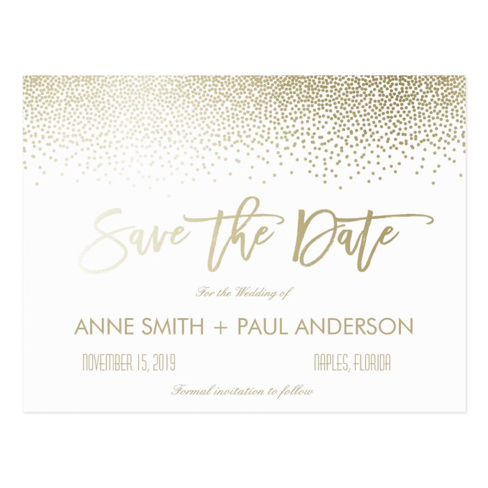 Small Confetti Save the Date Postcard Zazzle