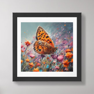 Small Copper Butterfly Framed Photo Framed Art