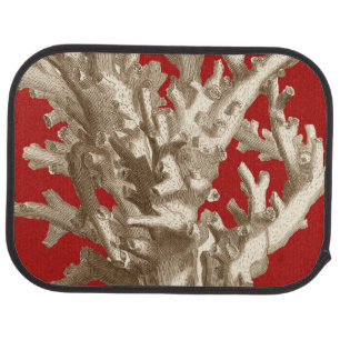 Small Coral in Red Car Floor Mat