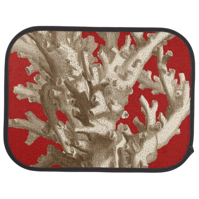 Small Coral in Red Car Floor Mat (Rear)