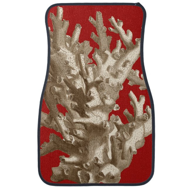 Small Coral in Red Car Mat (Front)