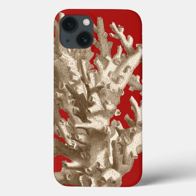 Small Coral in Red Case-Mate iPhone Case (Back)