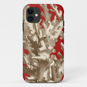 Small Coral in Red iPhone 11 Case