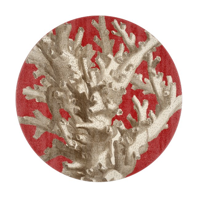 Small Coral in Red Cutting Board (Front)