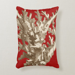 Small Coral in Red Decorative Pillow