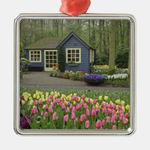 Small cottage flower shop, Keukenhof Gardens, Metal Ornament