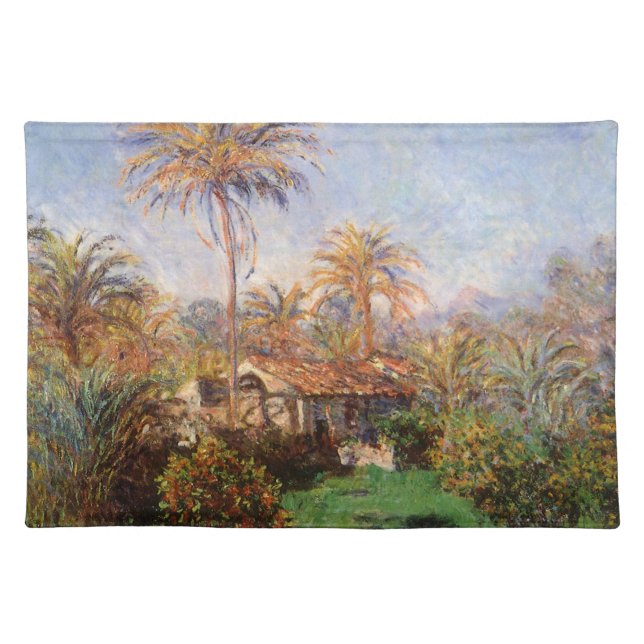 Small Country Farm in Bordighera by Claude Monet Cloth Placemat (Front)