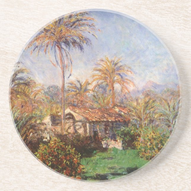 Small Country Farm in Bordighera by Claude Monet Drink Coaster (Front)