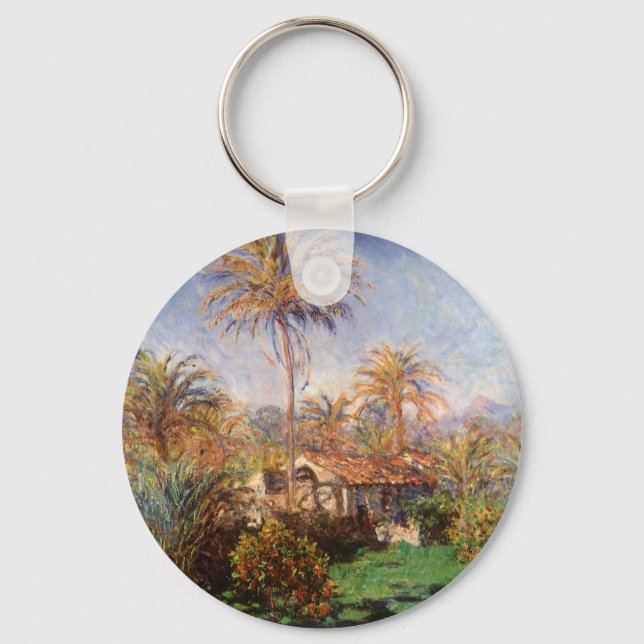 Small Country Farm in Bordighera by Claude Monet Keychain (Front)