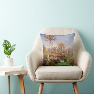 Small Country Farm in Bordighera by Claude Monet Throw Pillow