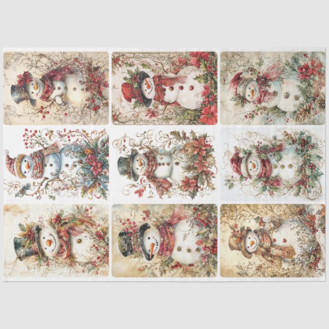 Small Crafts Snowman Tissue Paper (Front)