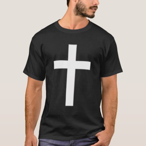 Small Cross Subtle Christian Minimalist Religious  T_Shirt