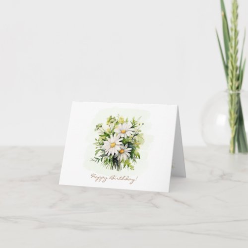 Small Custom Daisy Birthday  Note Card