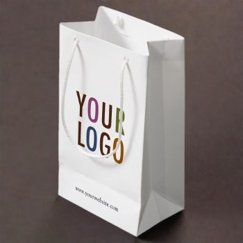 Small Custom Paper Shopping Bag With Company Logo by MISOOK at Zazzle
