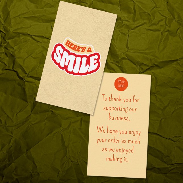 Small Customer Thank You Business Card (Small Business Card - Cream 2)