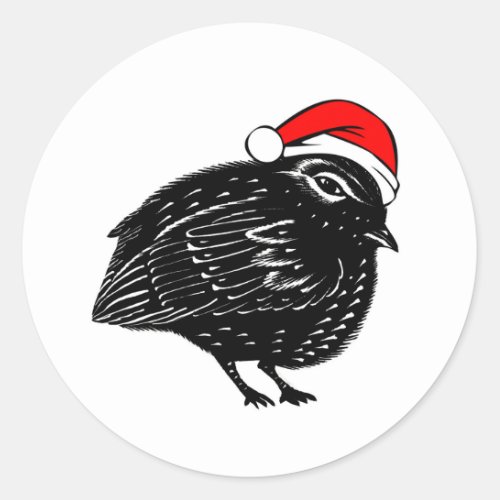 Small Cute Bird Wren with Santa Hat Sticker