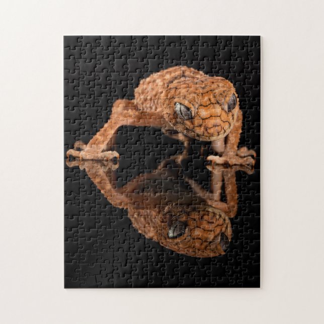 Small Cute Lizard Reptile with Reflection Jigsaw Puzzle (Vertical)