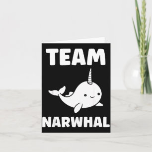 Small Cute Simple Minimalist Sea Unicorn Team Narw Card