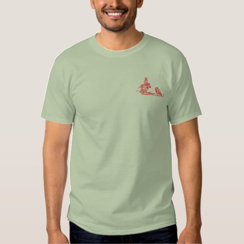 Small Cutting Horse Outline Embroidered T_Shirt