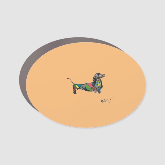 Small Dachshund Car Oval Magnet (Front)
