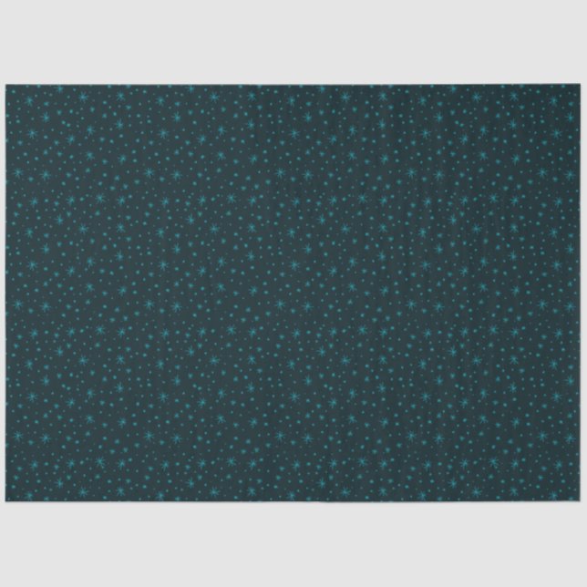 Small Dainty Blue Snowflakes Christmas Tissue Paper (Front)