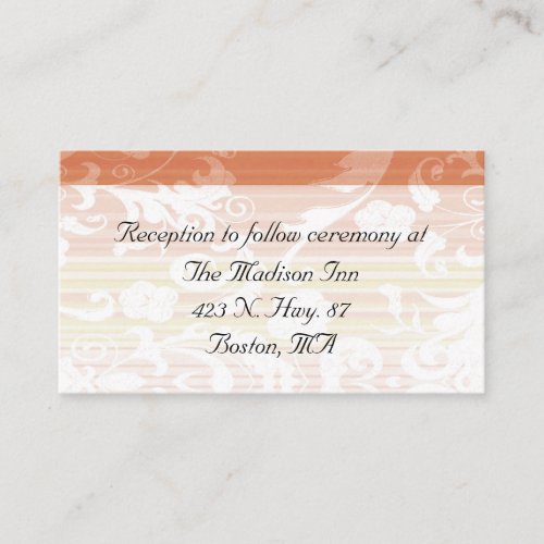 Small damask Wedding enclosure cards Business Card Template
