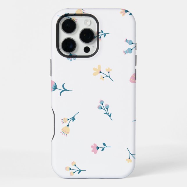 Small Delicate Flowers in Pastel Colors iPhone Case (Back)