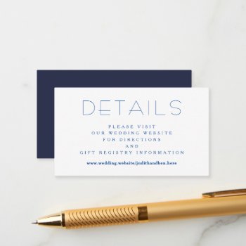 Small Details Wedding Website Enclosure Card by sandpiperWedding at Zazzle